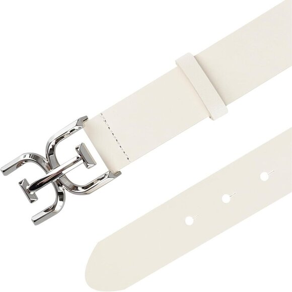 Women\'s Leather Belt Small Casual Double-E Logo Buckle Adjustable